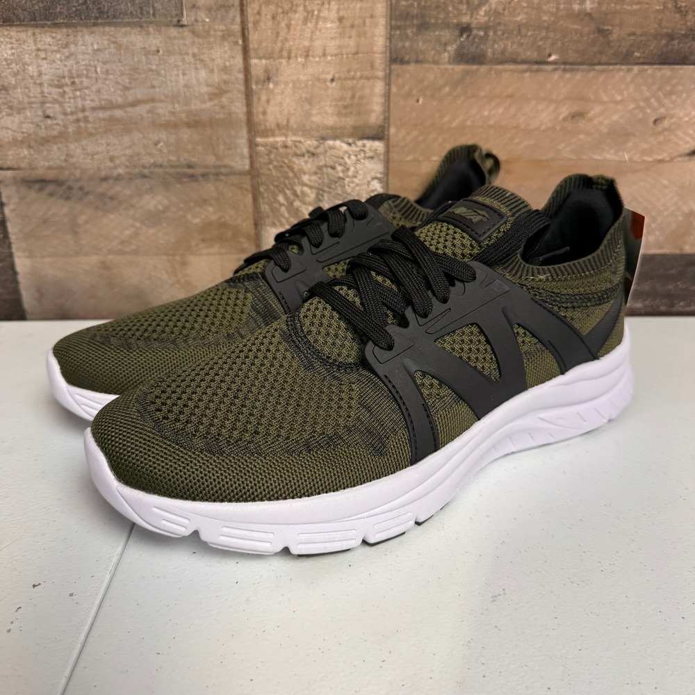 Avia Sneakers Mens 11.5 Olive Green Black Knit Athletic MNAI24CA059 Walking NEW